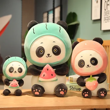 Cute Augļu Panda Plīša Rotaļlietu, Mīksto Pandas Spilvena Pildījumu Dzīvniekiem, PP Kokvilnas Liela Lelle Kawaii Plīša Rotaļlietas, Bērnu Dzimšanas dienas Dāvana