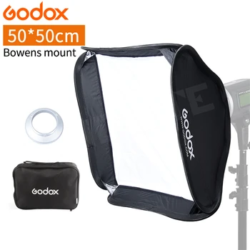 Godox 50x50cm Softbox 20* 20 collu + Bowen Turētājs Photogrophy Video Studio Flash + somiņa Foto Studija Piederumi