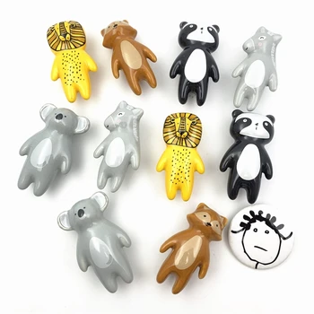 Keramikas Karikatūra Rokturi Lion King Panda Fox Koala Donkey Veida Aparatūras Atvilktņu Rokturiem Bērniem/Bērnu