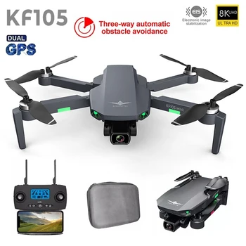 KF105 Profesionālo GPS Dūkoņa 4K HD Kamera Auto Vizuālo Šķēršļu Izvairīšanās Brushless Salokāms Quadcopter RC Dūkoņa VS KF102 MAKS.
