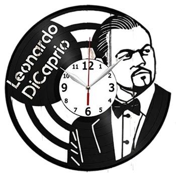 Leonardo Dicaprio CD Ieraksts Sienas Pulkstenis Vinila Dobi 3D Dekoratīvās Karājas Mākslas Dekoru Pulksteni Classic Ekskluzīvs Sienas Pulkstenis Classic