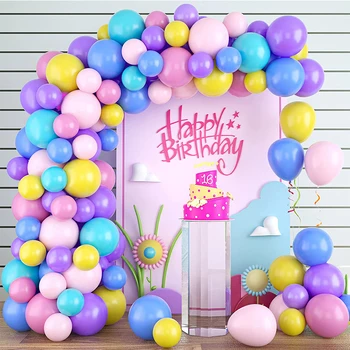 Macaron Balonu Vainags Arku Komplekts Ar Violetiem Lateksa Balonu Komplekts Baby Dušas Dzimšanas Dienas Svinības Piegādēm, Kāzu Dekori Jubilejas