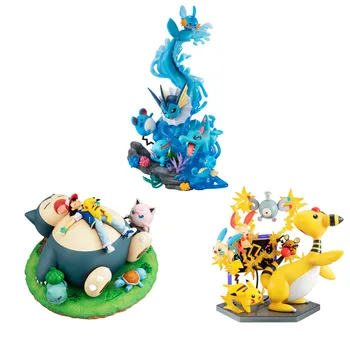 Patiesu Megahouse GEM Pokemon, Anime Figūras Totodile Vaporeon Eevee Totodile PVC Rīcības Attēls Modeļu Lelle Rotaļlietu Kolekcija