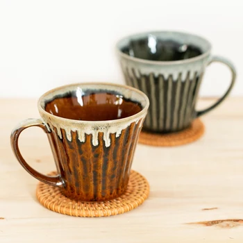 Roku darbs Japānas rupjas keramikas apdedzināšanas krāsns glazūru retro kafijas krūzes un tases, keramikas krūzes كوب قهوة juego de tazas de cafe كوب قهوه